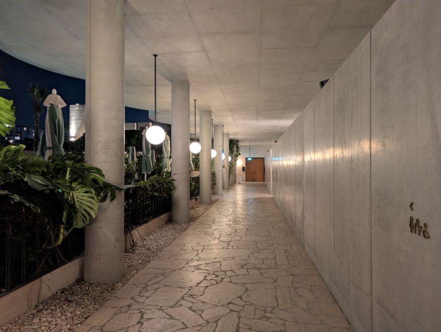 Modern Corridor with Unique Lighting Design