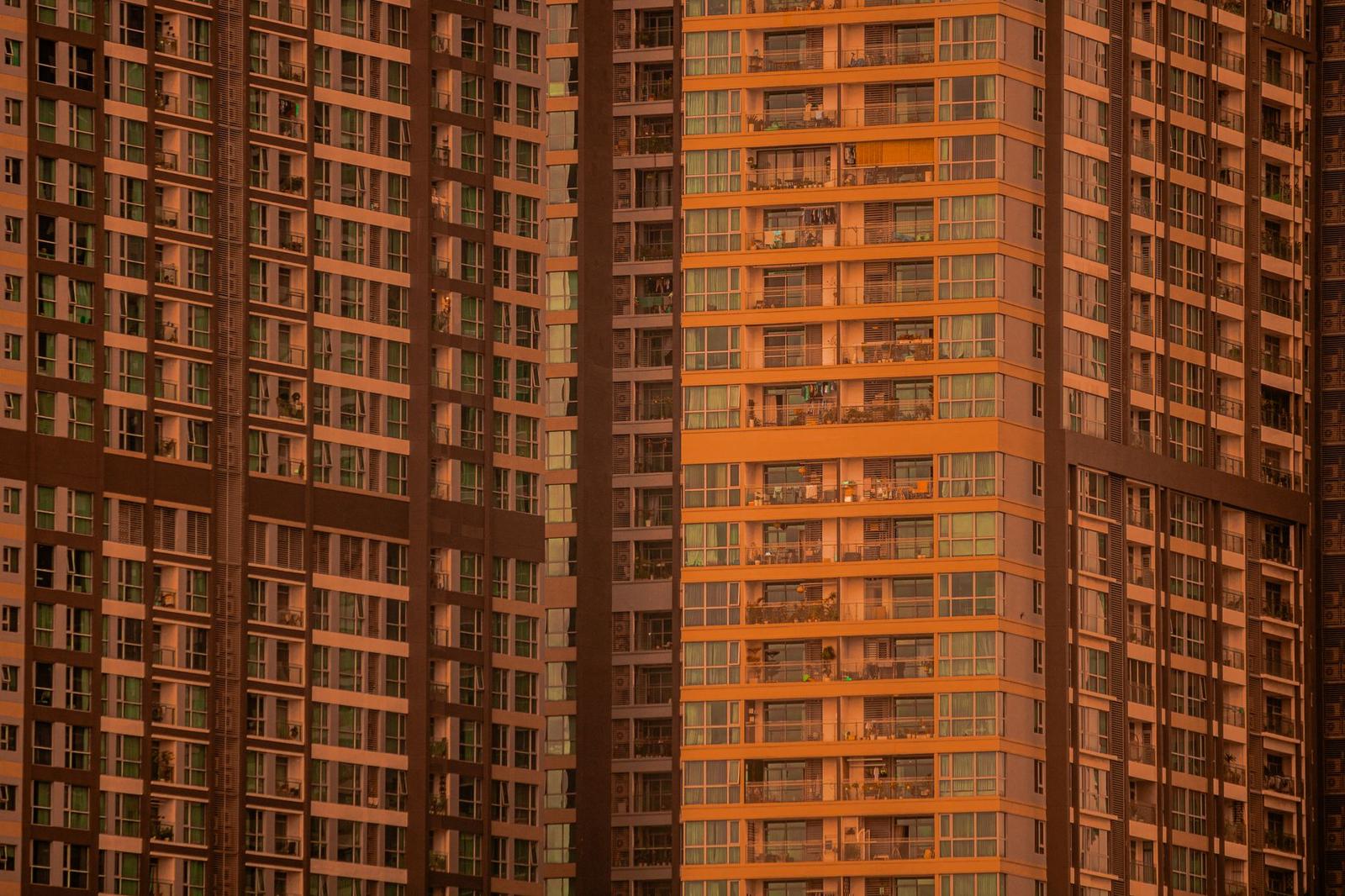 Facade of a Huge Residential Building